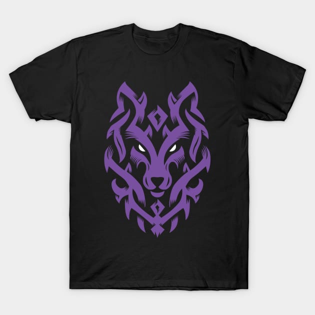 Wolf Tribal Ornament lovely blend drawing cute cool colorful T-Shirt by Okuadinya